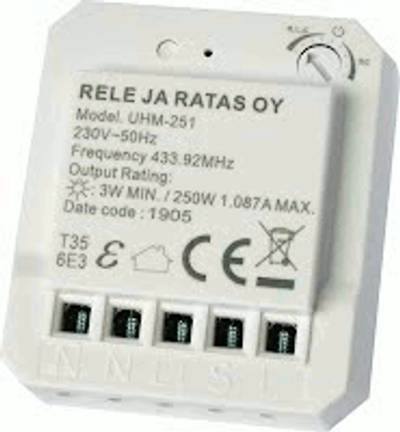 Fjärrstyrd strömbrytare/dimmer för apparatdosa 3-250W (Trådlös M-serie)