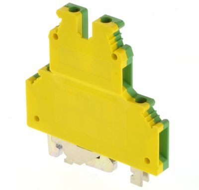 Jordningslist för DIN-skena 2x4,0mm² gulgrön