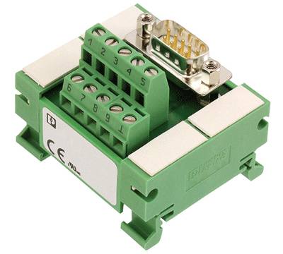 D-kontakt för DIN-skena 9-polig hane (UM45-D9SUB/S)