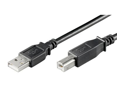 USB-anslutningskabel 1.1/2.0 A/B svart 3m