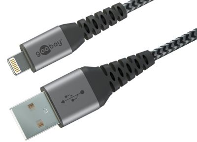 USB / Lightning-anslutningskabel med nylonisolering (3A snabbladdning) 2m