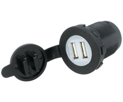 DC/USB-spänningsomvandlare för panelmontering 12-24Vdc/2x5Vdc 2,4A (A13-194B2-BB3)