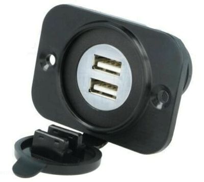 DC/USB-spänningsomvandlare för panelmontering 12-24Vdc/2x5Vdc 2,4A (A13-194B2PS-BB3)