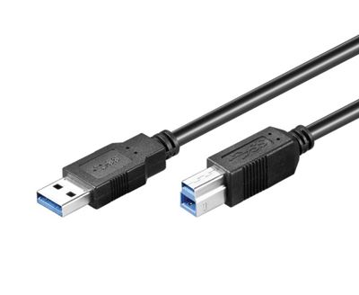 USB 3.0 anslutningskabel A/B 5m svart