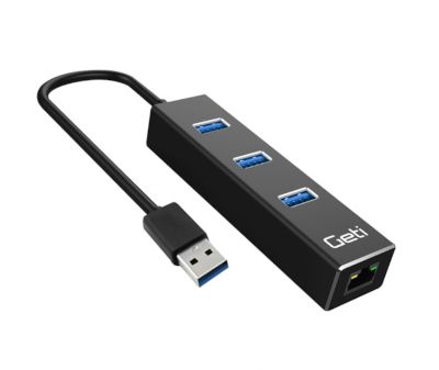 USB/lokalt nätverksadapter (LAN) + HUB 3xUSB-A 3.0