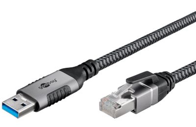 USB-A 3.0 / RJ45 Cat6 anslutningskabel 1,5m