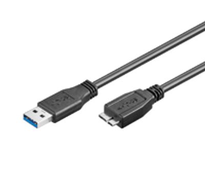 USB-A 3.0 / micro-USB-B 3.0 anslutningskabel 5m