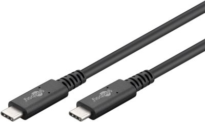 USB-C (USB 4.0 Gen 3x2) anslutningskabel USB-C/USB-C svart 1m