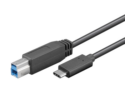 USB 3.0 anslutningskabel USB-C/USB-B svart 1m