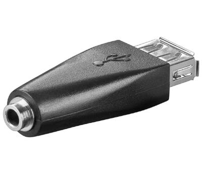 Adapterkontakt USB-A hona / 3,5 mm stereojack (laddningsfunktion)
