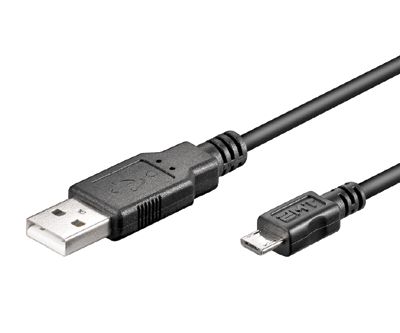 USB-A / micro-USB-B anslutningskabel svart 1,8m