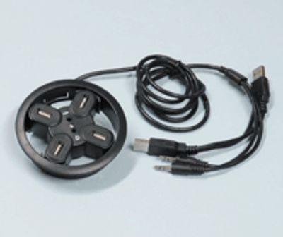 USB-hubb med ljudanslutning 4-portars USB 2.0 för panelmontering