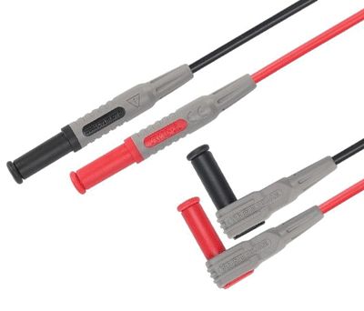 Mätkablar 4mm med säkerhetsbanankontakter röd/svart 1m