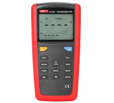 2-kanalig termometer/loggare för K/J/T/E/R/S/N-sensorer