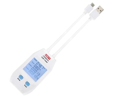 Digital spännings- och strömmätare USB-A/USB-C-anslutningar 4-24Vdc 5A