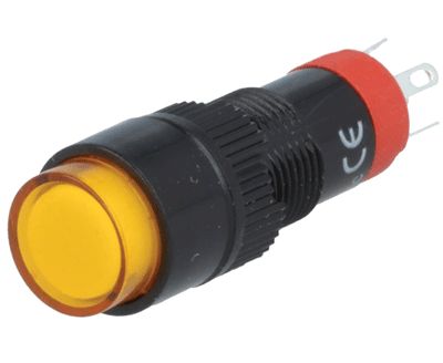 Tryckströmbrytare med LED-indikator 1xON-ON LED/24Vac/dc orange