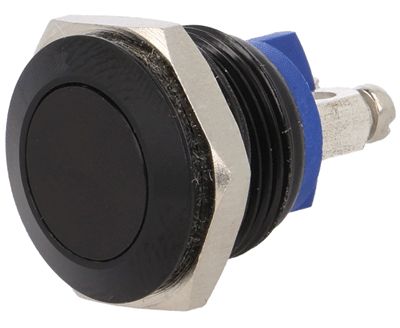 Tryckknapp stängande 1xOFF-(ON) 2A 36Vdc IP65 svart