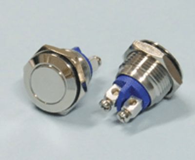 Tryckknapp stängande 1xOFF-(ON) 2A 36Vdc IP65 silver