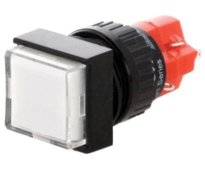 Tryckströmbrytare med LED-indikator 1xON-ON LED/24Vac/dc vit