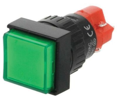 Tryckströmbrytare med LED-indikator 1xON-ON LED/230Vac/dc grön