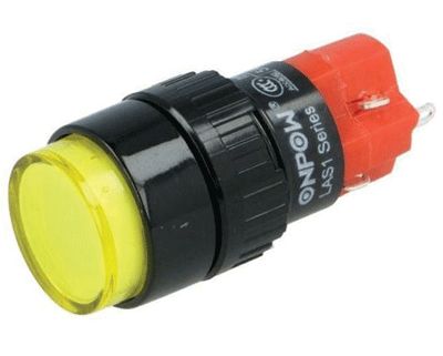 Tryckknapp med LED-indikator 1xON-(ON) LED/24Vac/dc gul (LAS1Y-11-24Y)