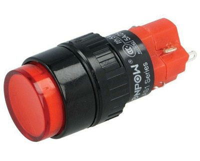 Tryckströmbrytare med LED-indikator 1xON-ON LED/230Vac/dc röd (LAS1Y-11Z-230R)