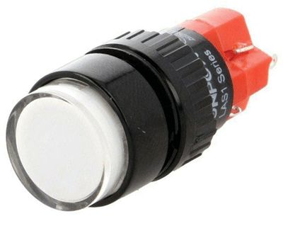 Tryckströmbrytare med LED-indikator 1xON-ON LED/24Vac/dc vit (LAS1Y-11Z-24W)