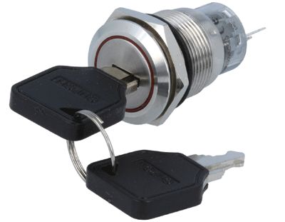 Nyckelbrytare 3-läges 1xAV-ON-ON 0,5A 230Vac