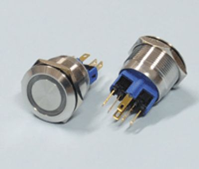 Tryckknapp med LED-indikator 1xNO/1xNC 5A 250Vac IP65 grön/24Vdc