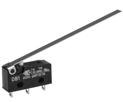Gränslägesbrytare med lång spak 5A 250Vac (DB1C-A1LD)