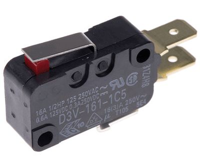 Gränslägesbrytare med kort spak 16A 250Vac