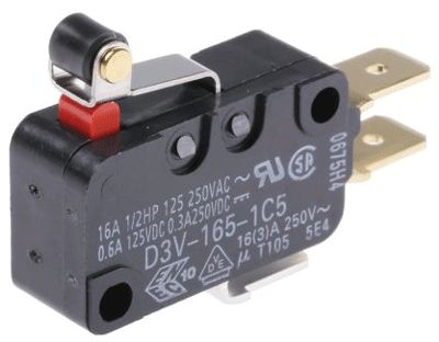 Gränslägesbrytare med kort rullspak 16A 250Vac