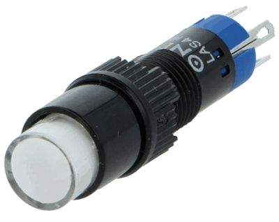 Knapp med LED-indikator 1xON-(ON) LED/230Vac/dc vit