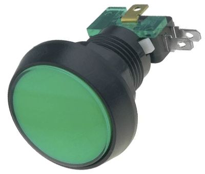 Knapp 24Vdc med LED-indikator 10A 250Vac grön (VAQ-9-10-24-G)