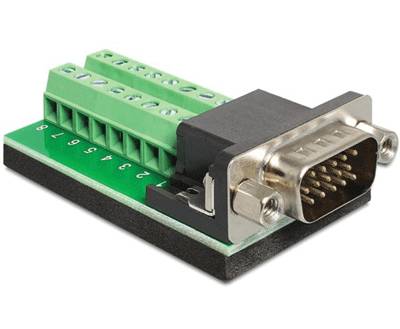 HD-D-kontakt med skruvanslutning 15-polig hane