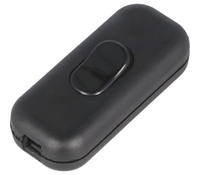 Mellanströmbrytare för kabel 2A 250Vac 1xON-OFF svart