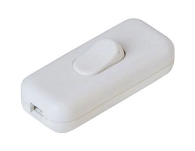 Mellanströmbrytare för kabel 2,5A 250Vac 2xPÅ-AV vit