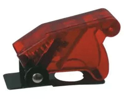 Skydd för spakbrytare 12 mm röd/genomskinlig