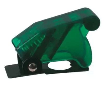 Skydd för spakbrytare 12 mm grön/genomskinlig
