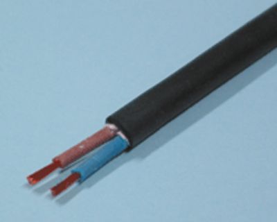 Elkabel, gummi 2x1,5mm² svart