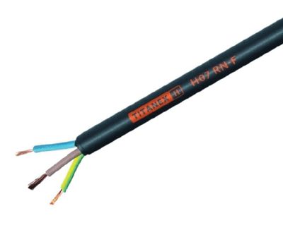 Elkabel, gummi 3x2,5mm² svart