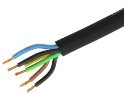Elkabel, gummi 5x2,5mm² svart