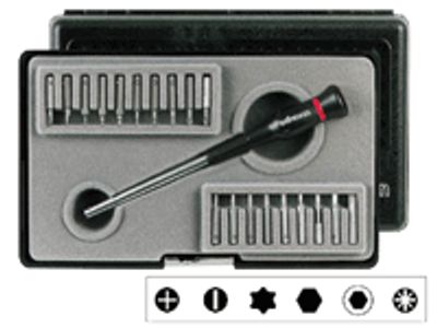 19-delars maskinbitsats med skruvmejsel