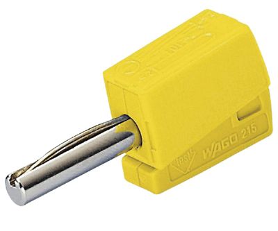 Bananplugg 4 mm fjäderanslutning gul