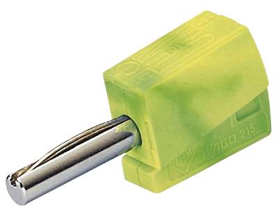 Bananplugg 4 mm med fjäderanslutning gulgrön