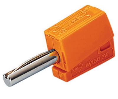 Bananplugg 4mm med fjäderanslutning orange