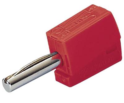 Bananplugg 4 mm med fjäderanslutning röd