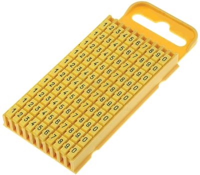 Ledarmärkningsring 4,3-5,3 mm 100 st/fp 0-9/gul