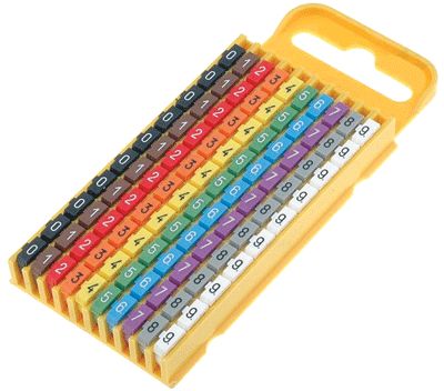 Ledningsmärkning ring 4,3-5,3mm 100st/fp 0-9