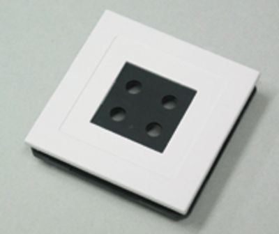 RCA-kontaktpanel utan kontakter, 4-delad, vit